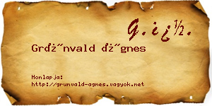 Grünvald Ágnes névjegykártya